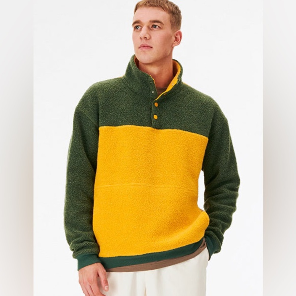 Outdoor Voices Mega Fleece Snap Up Pullover Sweater